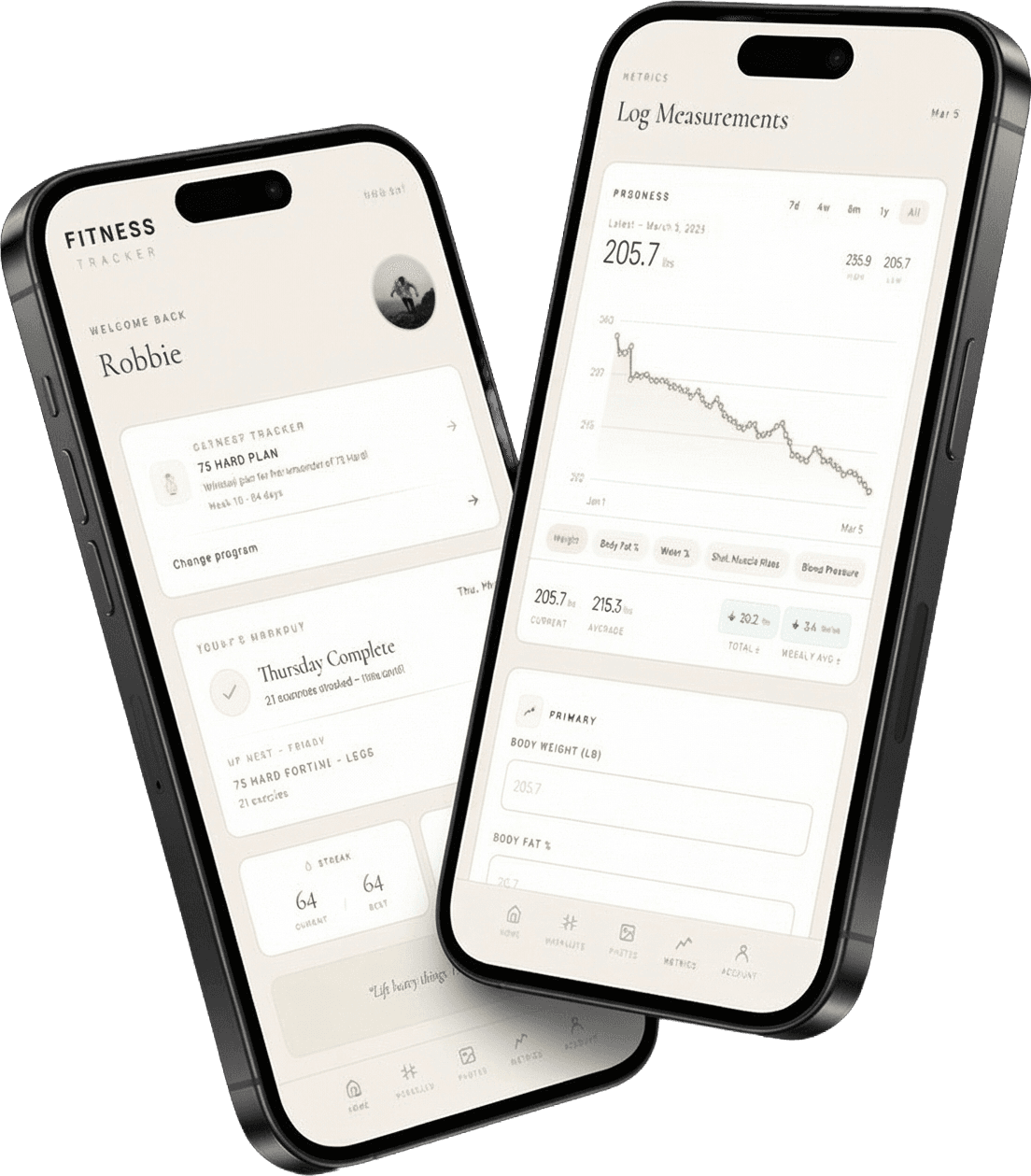 Foundation Fitness app – light mode