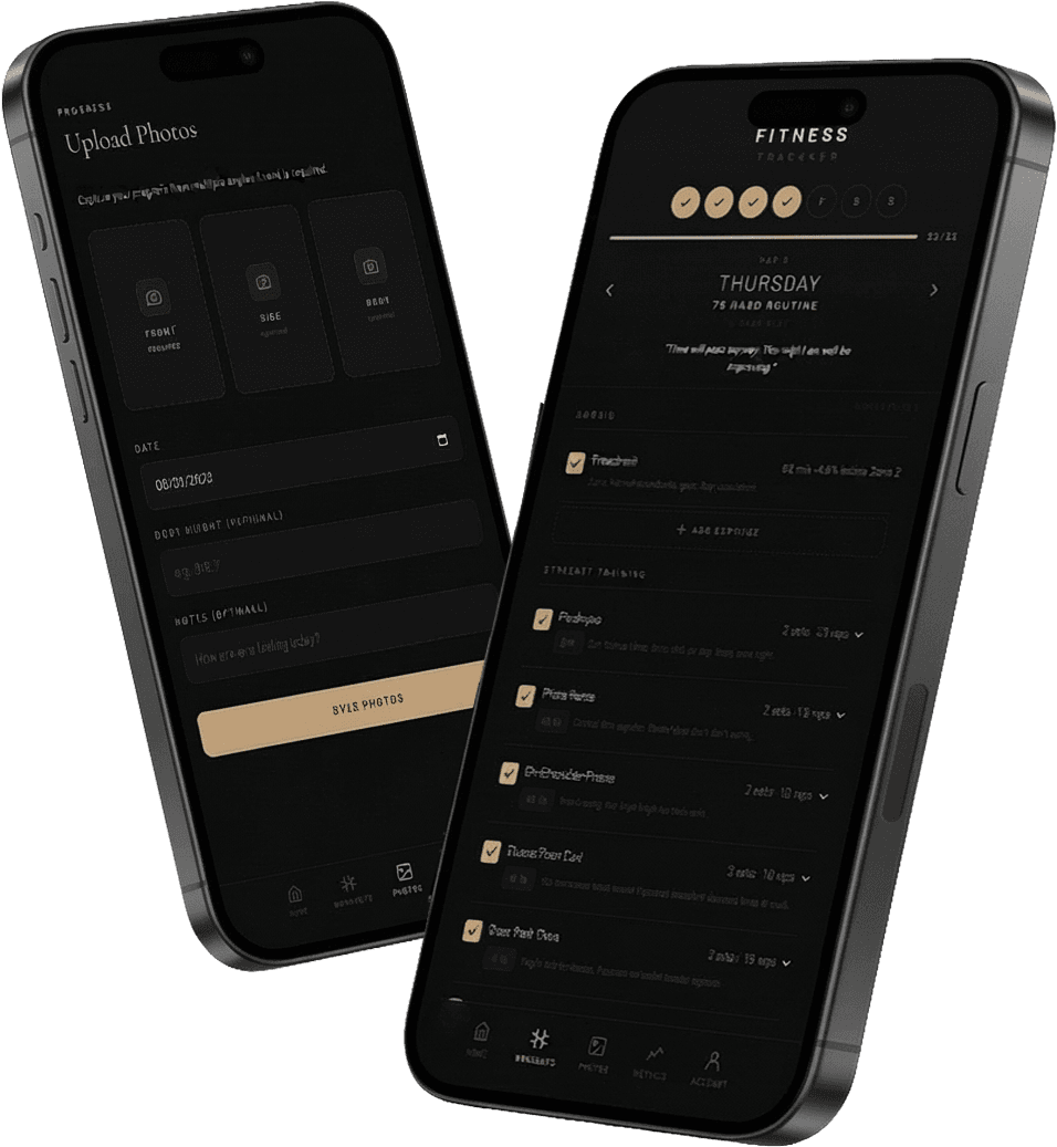 Foundation Fitness app – dark mode